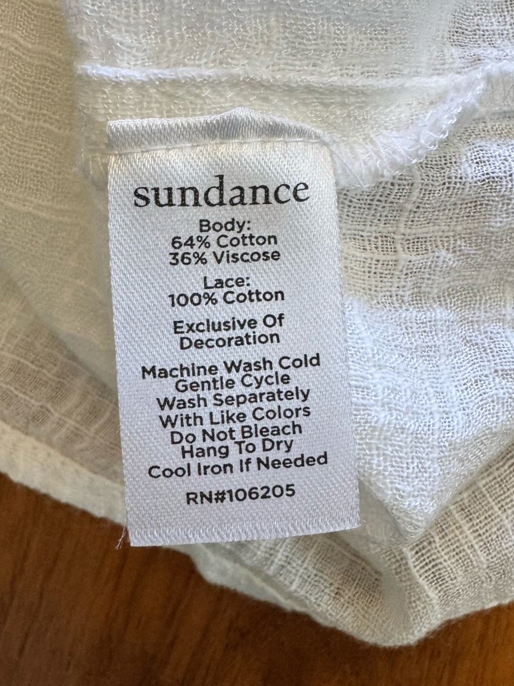 Sundance 100% Cotton Peasant Blouse - Picture 9 of 9